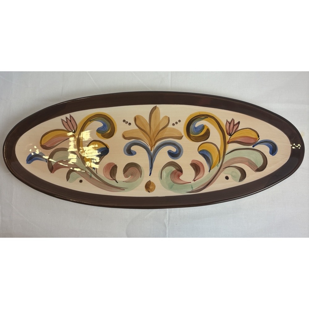 Vicki Carroll Ceramic Fish Platter Sil Vous Plait Magnolia Lane 17x6.5 Oval